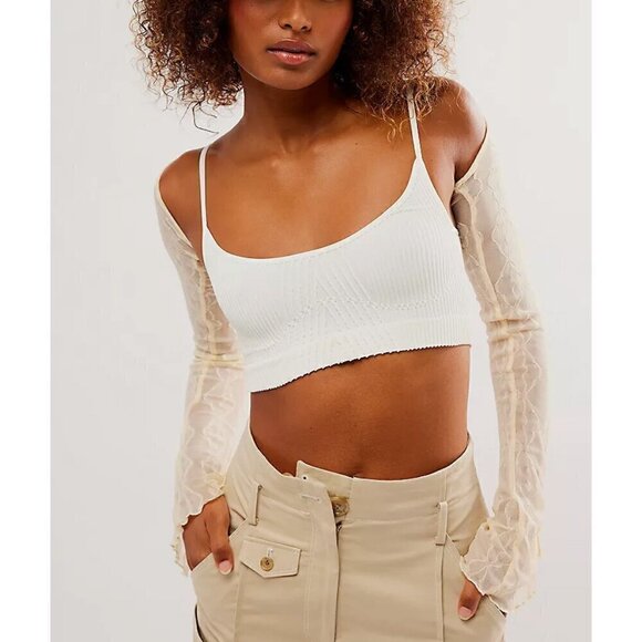 FREE PEOPLE Kickback Seamless Bra / Ivory - Picture 1 of 10